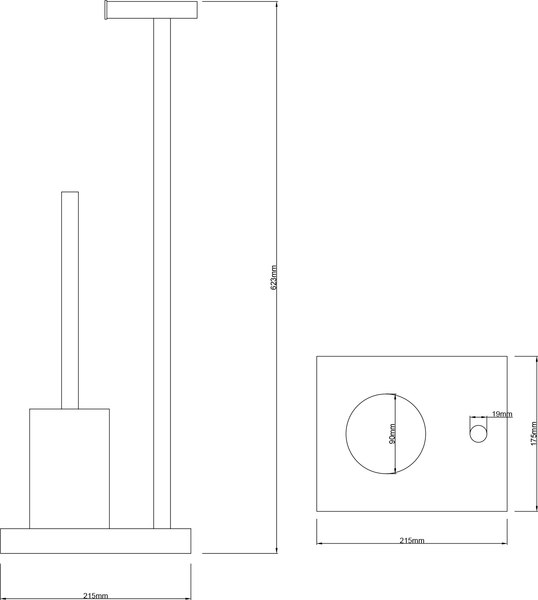 Стойка для туалетной бумаги с ершиком Lauter 21SH591CH