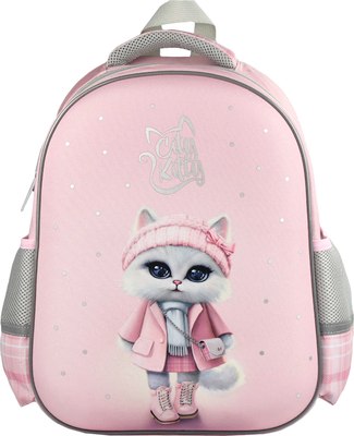 Школьный рюкзак Феникс+ Кошечка в пальто / 68232 - фото