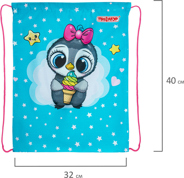Мешок для обуви Пифагор Smart Penguin / 271602