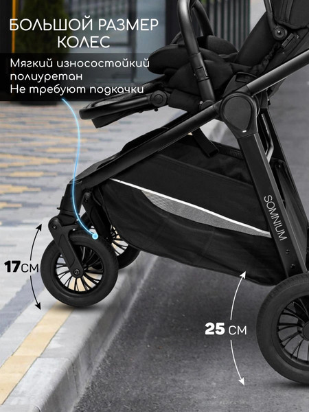 Детская прогулочная коляска Amarobaby Somnium / AB25-10SOMNIUM/09