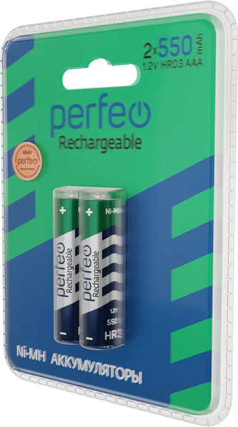 Комплект аккумуляторов Perfeo AAA550mAh/2BL / PF AAA550-2BL PL 