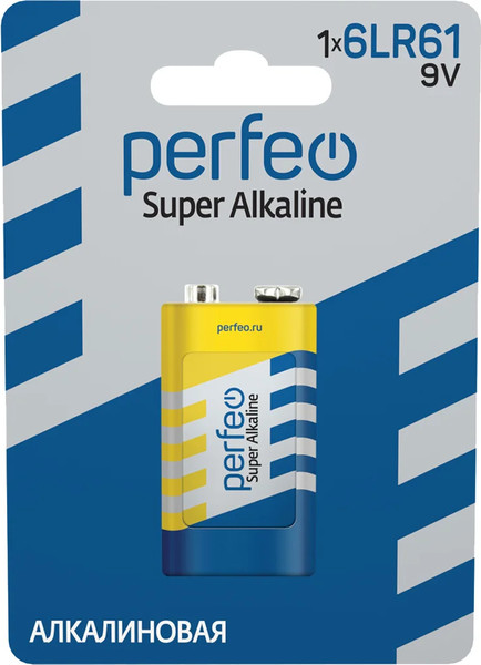 Батарейка Perfeo Super Alkaline 6LR61-1BL - фото
