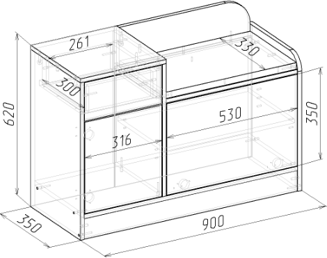 Скамья Мебель-Класс Порто-7 Правый / МК 501.09.7