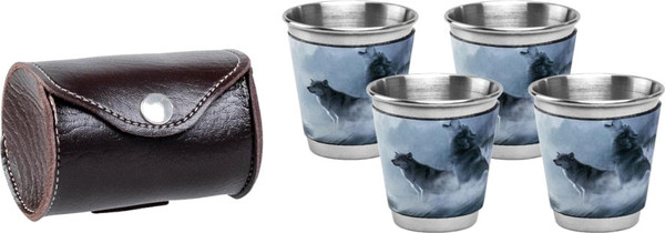 Набор стопок походных Helios Волки / HS-NS-W-A19-2 - фото