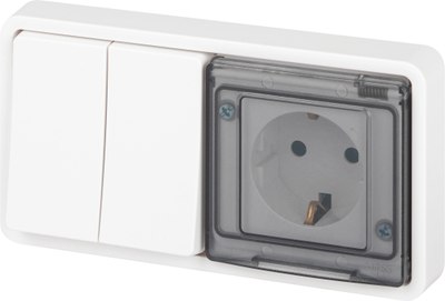 Блок выключатель+розетка ЭРА Эксперт 11-7522-01 / Б0063274 - фото