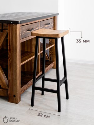 Табурет барный Stal-Massiv HALLS-М78