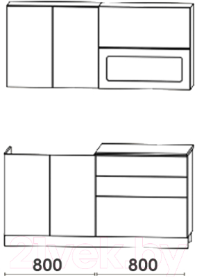Готовая кухня Артём-Мебель Адель со стеклом МДФ 1.6м