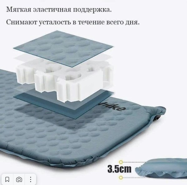 Туристический коврик Naturehike 185x55x3.5см / CNK2300DZ013-SQBL 