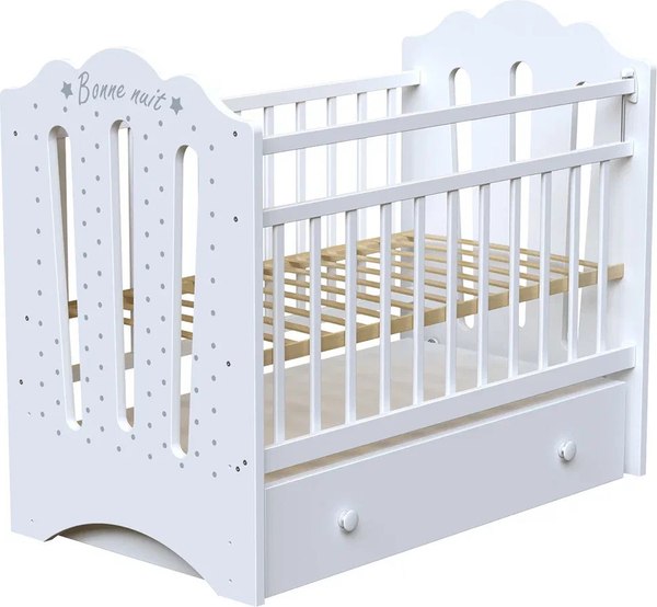 Детская кроватка VDK Bonne с матрасом Сонная сказка Лежебока - фото