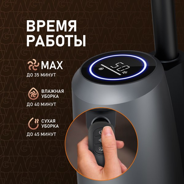 Вертикальный пылесос Weissgauff V13 BLDC 200 Graphite AquaPro