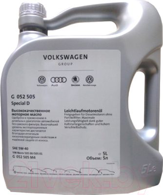 Моторное масло Volkswagen Special D 5W40 / G052505M4 - фото