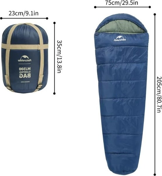 Спальный мешок Naturehike Mummy MJ300 / CNK2300SD014-NBL