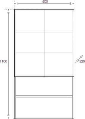 Шкаф для ванной Onika Маркус Нова 60 / 306703
