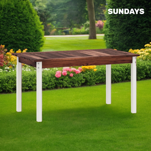 Стол садовый Sundays Ф-183.01 1334x750x770 (орех/белый)