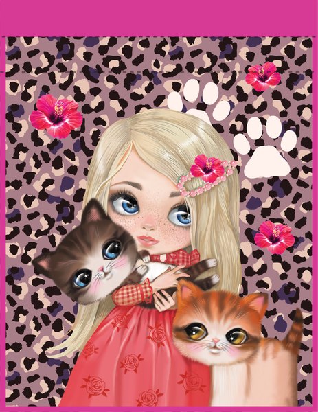 Мешок для обуви Centrum Девочка и котята / 70050