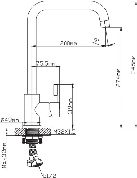 Смеситель Diadonna Д46-0004QH