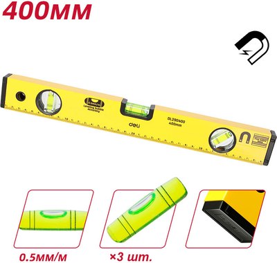 Уровень строительный Deli Пузырьковый / EDL290400