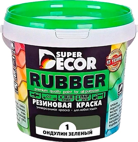 Краска Super Decor Резиновая №01 Ондулин зеленый - фото