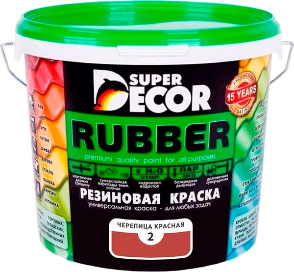 Краска Super Decor Резиновая №02 Черепица красная - фото