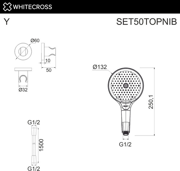 Душевой гарнитур Whitecross SET50TOPNIB