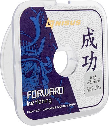 Леска монофильная Nisus Forward Ice Fishing 0.091мм Nylon Transparent / N-FIF-0.091-50 - фото