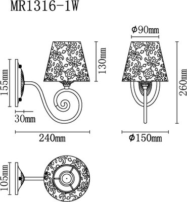 Бра MyFar Luna MR1316-1W
