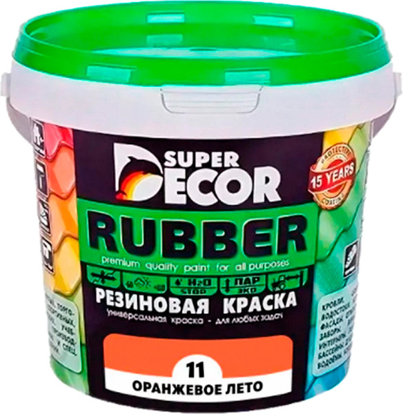 Краска Super Decor Резиновая №11 Оранжевое лето - фото