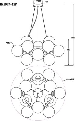Люстра MyFar Aerton MR1947-12P