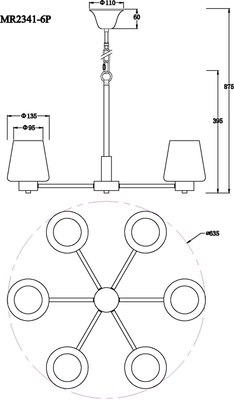 Люстра MyFar Mark MR2341-6P