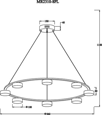 Люстра MyFar Milla MR2310-8PL