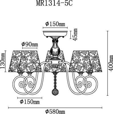 Люстра MyFar Luna MR1314-5C