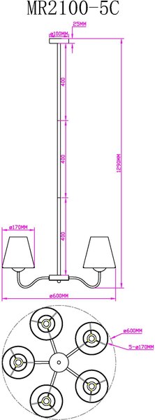 Люстра MyFar Charlotte MR2100-5C