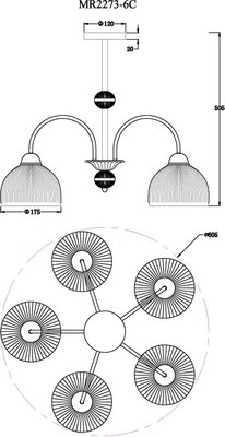 Люстра MyFar Flora MR2273-5C