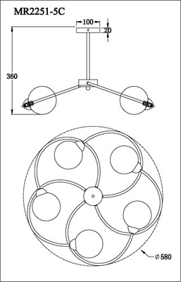Люстра MyFar Leticia MR2251-5C
