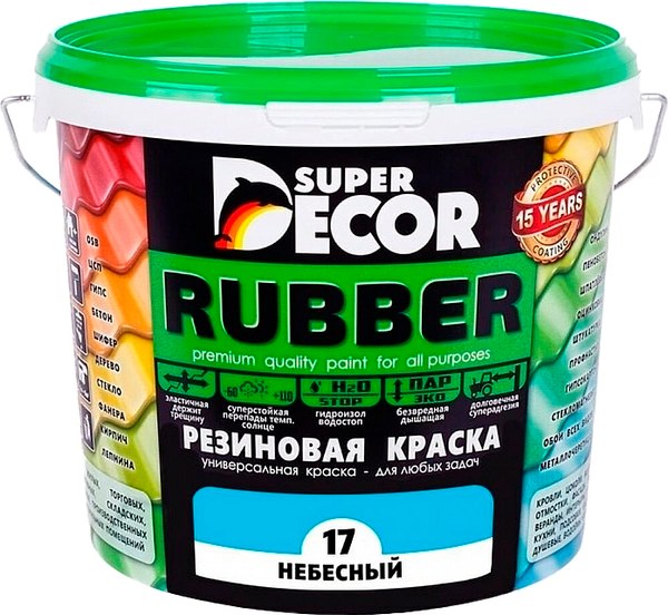 Краска Super Decor Резиновая №17 Небесный - фото