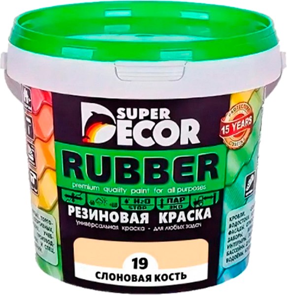 Краска Super Decor Резиновая №19 Слоновая кость - фото
