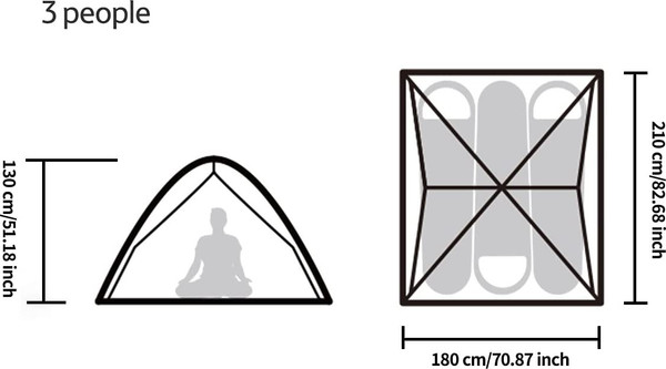 Палатка Naturehike NH21ZP008-3BL (синий)