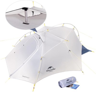 Палатка Naturehike Cloud Up-Wing Si / NH19ZP083-2-2WDGRBL (серый/синий)