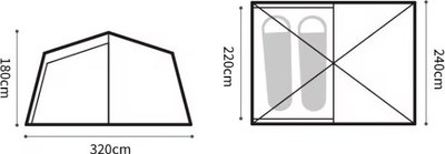 Палатка Naturehike Dune 7.6 / CNH22ZP028-EYU (коричневый)
