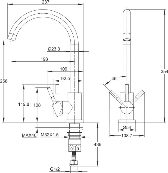 Смеситель Cersanit Cомо однорычажный / 68243