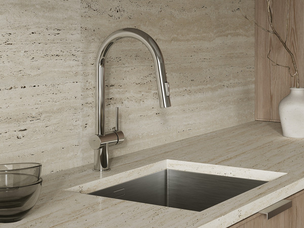 Смеситель Cersanit Brasko однорычажный с выдвижным изливом / 64841