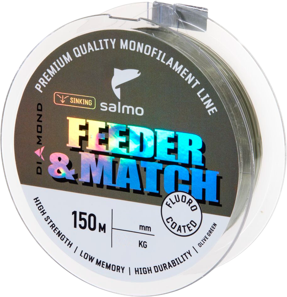 Леска монофильная Salmo Diamond Feeder & Match Fluoro Coated Olive Green 150/023 - фото