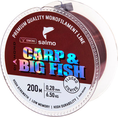 Леска монофильная Salmo Diamond Carp&Big Fish Fl. Coated Dark Brown 200/028 / 4039-028 - фото