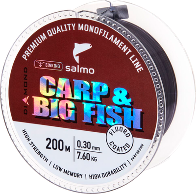 Леска монофильная Salmo Diamond Carp&Big Fish Fl. Coated Dark Brown 200/030 / 4039-030 - фото