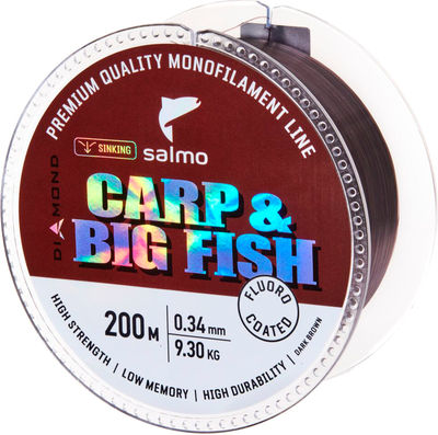 Леска монофильная Salmo Diamond Carp&Big Fish Fl. Coated Dark Brown 200/034 / 4039-034 - фото