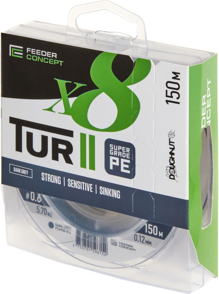 Леска плетеная Feeder Concept Tur II х8 Braid Dark Grey 150/012 / FC4930-012 - фото