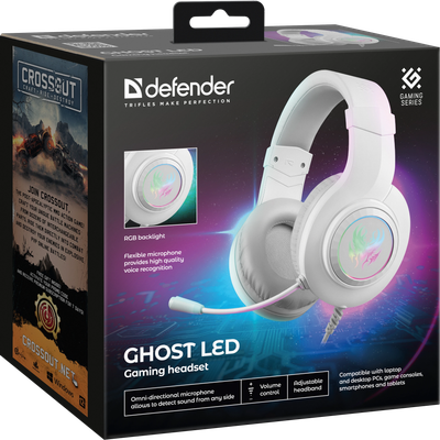Наушники-гарнитура Defender Ghost LED / 64605