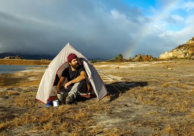 Палатка Naturehike Cloud Up Si / NH18T010-T-DLG (серый/красный)