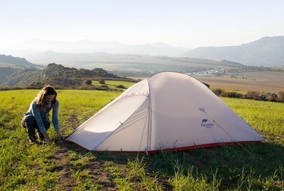 Палатка Naturehike Cloud Up Si / NH18T010-T-DLG (серый/красный)