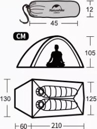 Палатка Naturehike Cloud Up Si / NH17T001-T-DG (серый/красный)